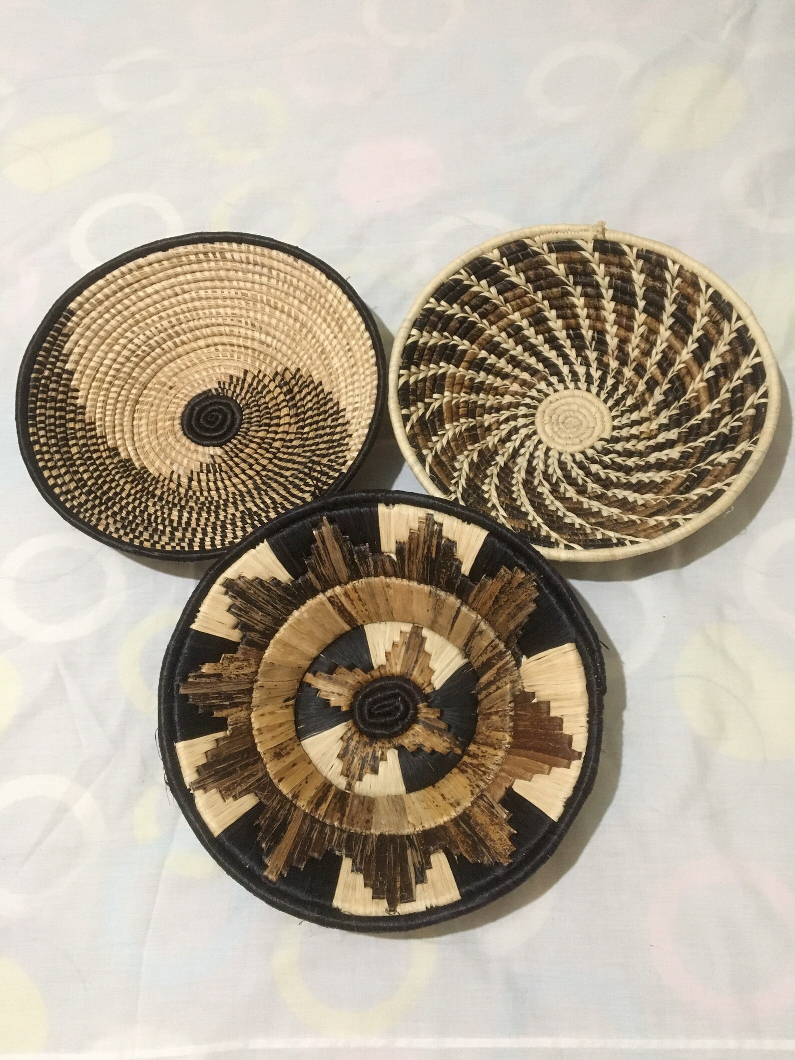 Set of 3 decorating bowls wall hangings wall baskets home Etsy