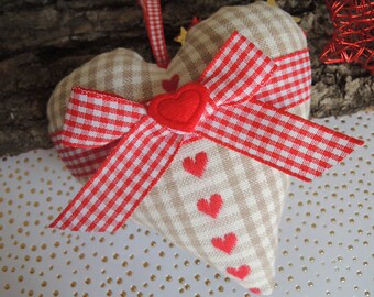 Decorative fabric heart to hang / Original gift