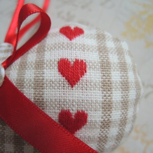 Cœur décoratif en tissu à suspendre / Cadeau original et unique image 7