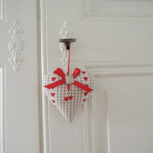 Cœur décoratif en tissu à suspendre / Cadeau original et unique image 3