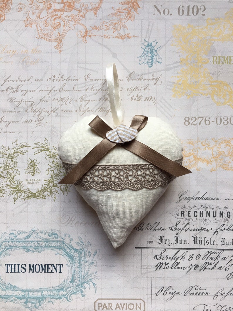Cœur décoratif en tissu à suspendre / Cadeau original image 6