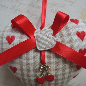 Cœur décoratif en tissu à suspendre / Cadeau original et unique image 6