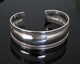 Viking Jewelry 925 Silver Bangle Wrist Cuff with Knots Silver Bracelet