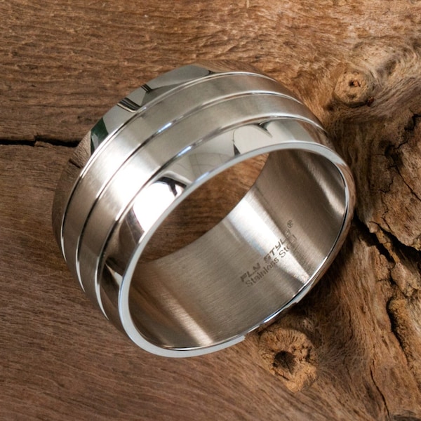 Wide Band Ring Stainless Steel for Men and Women | 12 mm wide