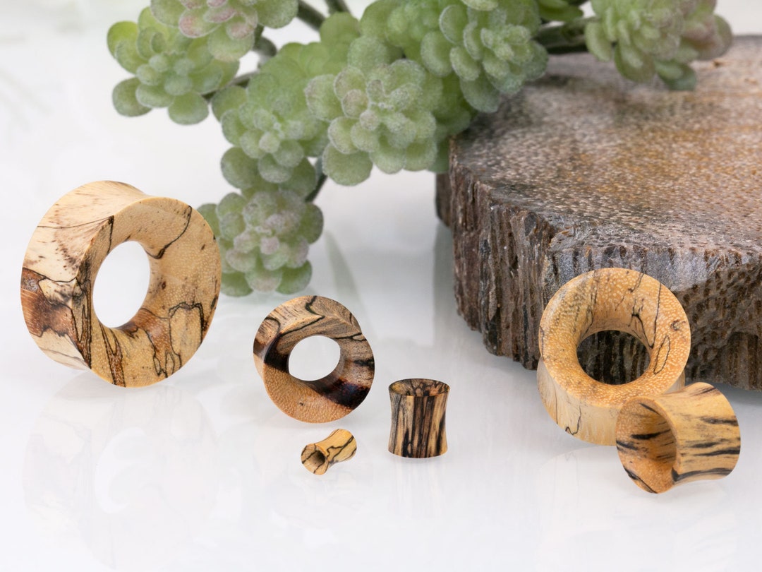 Chic-Net Holz Tunnel Plug - Tamarinden Holz Mit Baum Des Lebens Gravur, Double Flared