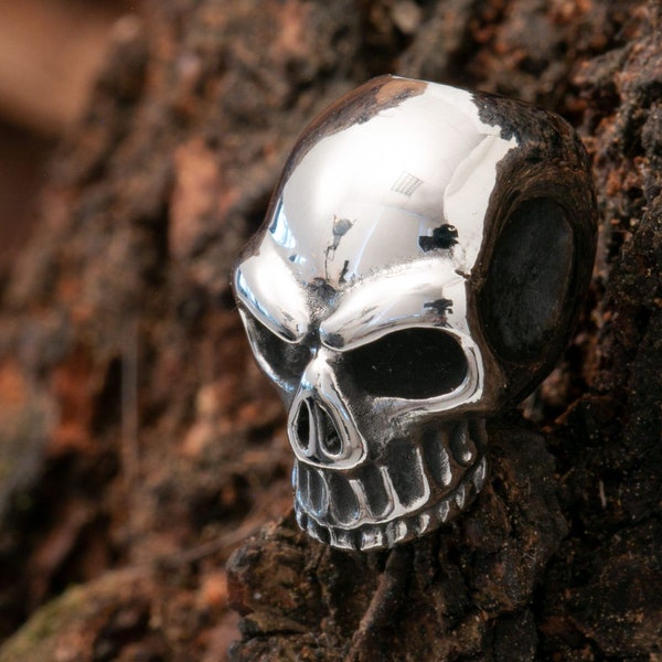 Totenkopf Bartperle Skull aus Edelstahl Bartschmuck Herren Haarperle Schädel Totenschädel