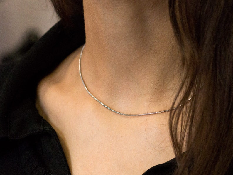 Schlangenkette Filigrane Halsketten aus Edelstahl Kette für Anhänger 41 bis 76 cm lang silbern Bild 4