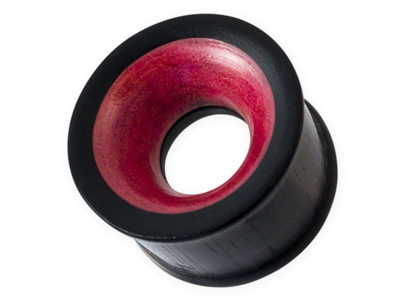 Black Ebony Tunnels and Pink Ivory Wood, Ear Plugs Concave, Handmade Wooden Ear Gauges