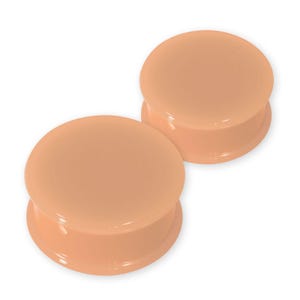 Soft Silicone Double Flare Plugs Peach Tone Hider Ear Plug Skin Colored