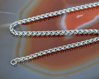 Wheat Chain Necklace 316L Stainless Steel  - Pendant Necklace - 2.5 mm or 4 mm - Various Lengths