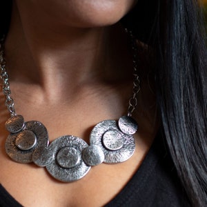 Unique Chain Necklace, Oversized Statement Necklace silver