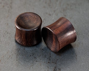 Flesh Tunnel Holz Double Flare Ear Plugs Sonoholz braun konkav