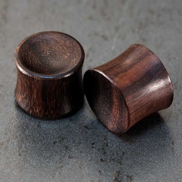 Ear Plugs and Tunnels from brown Sono Wood , Wooden Ear Plug Double Flared