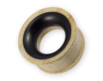 thumbnail image 2 of Lobal Domination Blonde Wood Crocodile Single Flare Ear Tunnels - Organic Wood Gauges 2 of 4