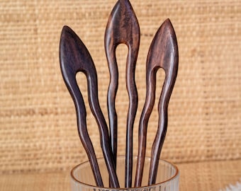 Wood Hair Stick 18 cm – Hair Pin for Bun & Updo, Handmade Wooden Hair Accessory