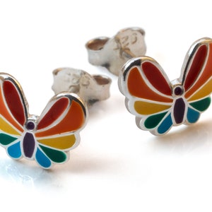 925 Silver Butterfly Ear Studs Girls Earrings