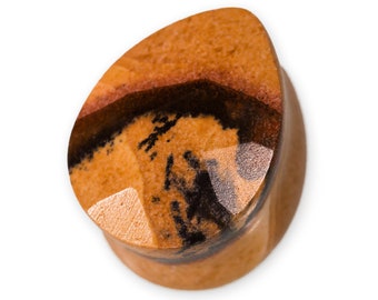 Tropfen Ohr-Plug aus Landschaftsjaspis Jaspis Stein Flesh Tunnel Tropfenform