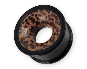 Holz Flesh Tunnel zweifarbig Top Hat Plugs Kokosnuss-Holz Coconut konkav