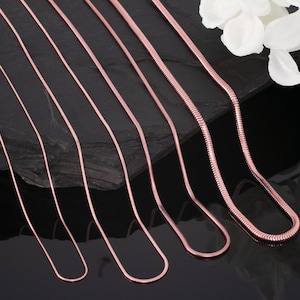 Rose Gold Snake Chain Necklace - Statement Necklace rosegold from Stainless Steel for Pendants