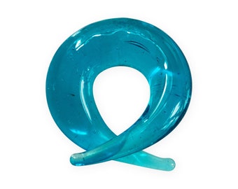 Blauer Glas Twister , Dehnungssichel Glas, Ohr Expander Dehnspirale