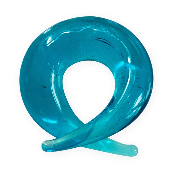 Glass Spiral blue, Hanging Twister Earrings - Spiral Gauges
