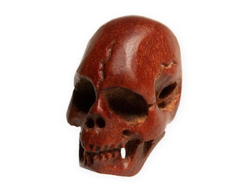 Skull Pendant Bead made of Wood