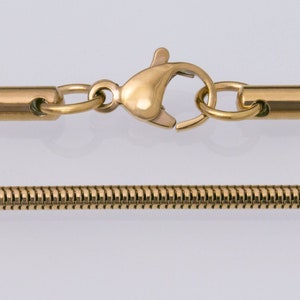 Schlangenkette vergoldet aus 316L Edelstahl edle Halskette für Anhänger Kette golden Bild 3