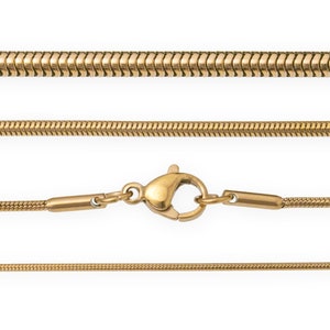 Schlangenkette vergoldet aus 316L Edelstahl edle Halskette für Anhänger Kette golden Bild 2