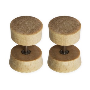 Faux piercing en bois de pin Faux plugs avec bouchon à vis