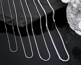 Schlangenkette Edelstahl silber – Halskette für Anhänger, 1–3 mm Unisex