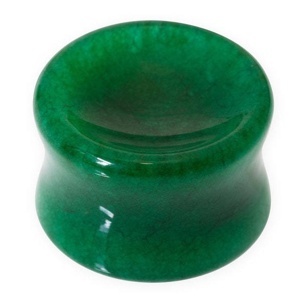 Green Jade Double Flared Plugs Jade Stone Plug Organic Flesh Tunnel Convex