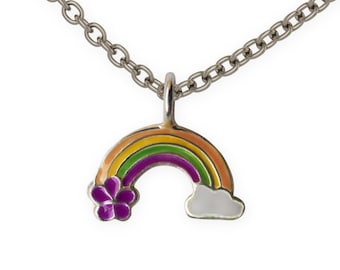 925 Silver Pendant Necklace for Children - Rainbow Motif Children's Jewelry