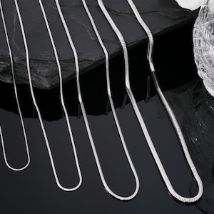 Slangenketting filigrane kettingen van roestvrij staal ketting voor hangers van 41 tot 76 cm lang, zilver afbeelding 1