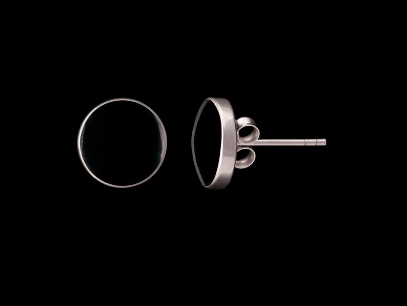 Ohrstecker Onyx 925 Silber Ohrringe schwarzes Inlay 6 , 8 und 10mm Bild 7