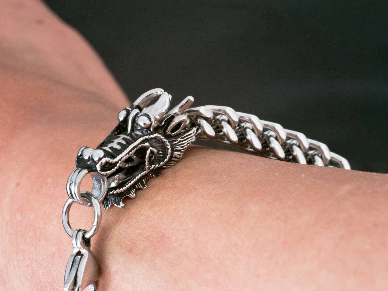 Armband Edelstahl Teilweise Schwarz Beschichtet 21 Cm