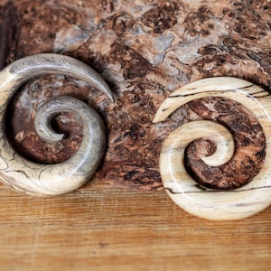 Tribal Wood Spiral 4-30 mm Ear Expanders Stretchers Plug Tunnel