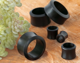 Ebony Wood Tunnel Double Flared, Wooden Ear Plugs , Wood Ear Gauges