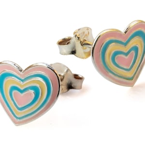 925 Silver Heart Ear Studs Love Earrings