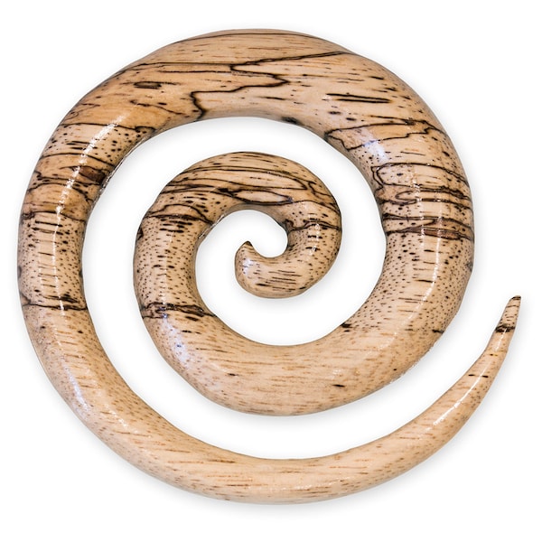 Super Spiral Gauges Zebra Tamarind Wood Ear Hanger Plug