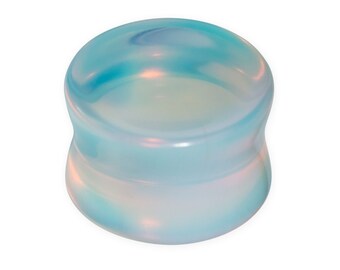 Stone Ear Plug Opalite Double Flare Concave Flesh Tunnel Organic Gauge Piercing Jewelry