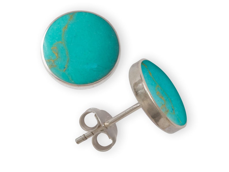 925 Silber Ohrstecker grün Ohrringe klein rund mit Stein 6 , 8 oder 10 mm Silber-Ohrringe Bild 2