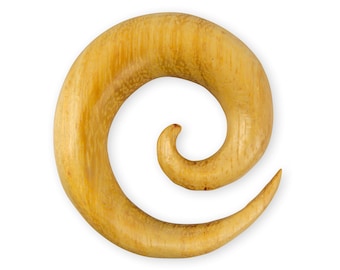 Ear Spiral Stretcher from Wood Expander Organic Jewelry Tunnel Plug