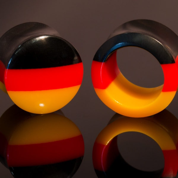 Flesh Tunnel EM WM Fußball Ohr Plug Deutschland Flagge Soccer Fanartikel Schmuck