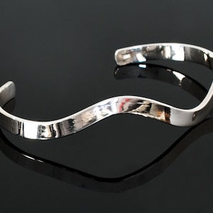 925 Sterling Silver  Bangle  - Silver Bracelet Wave for Women