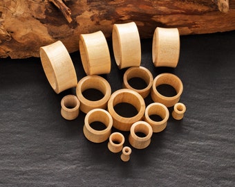 Basic Flesh Tunnel aus Holz Ohr-Plug 4-30mm Natur Piercing Schmuck