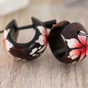 &lt;p&gt;Boho Wooden Hoop Earrings Hibiscus Flower Wood Earrings Blossom&lt;/p&gt;