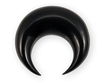 Piercing de septum en forme de fer à cheval, extenseur d'oreille en corne, piercing de nez noir
