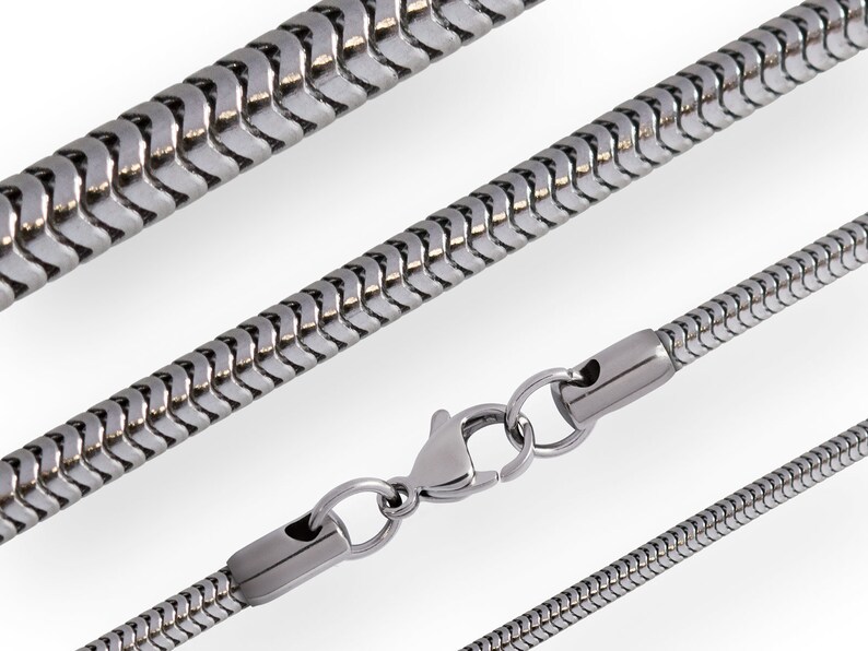 Schlangenkette Filigrane Halsketten aus Edelstahl Kette für Anhänger 41 bis 76 cm lang silbern Bild 8