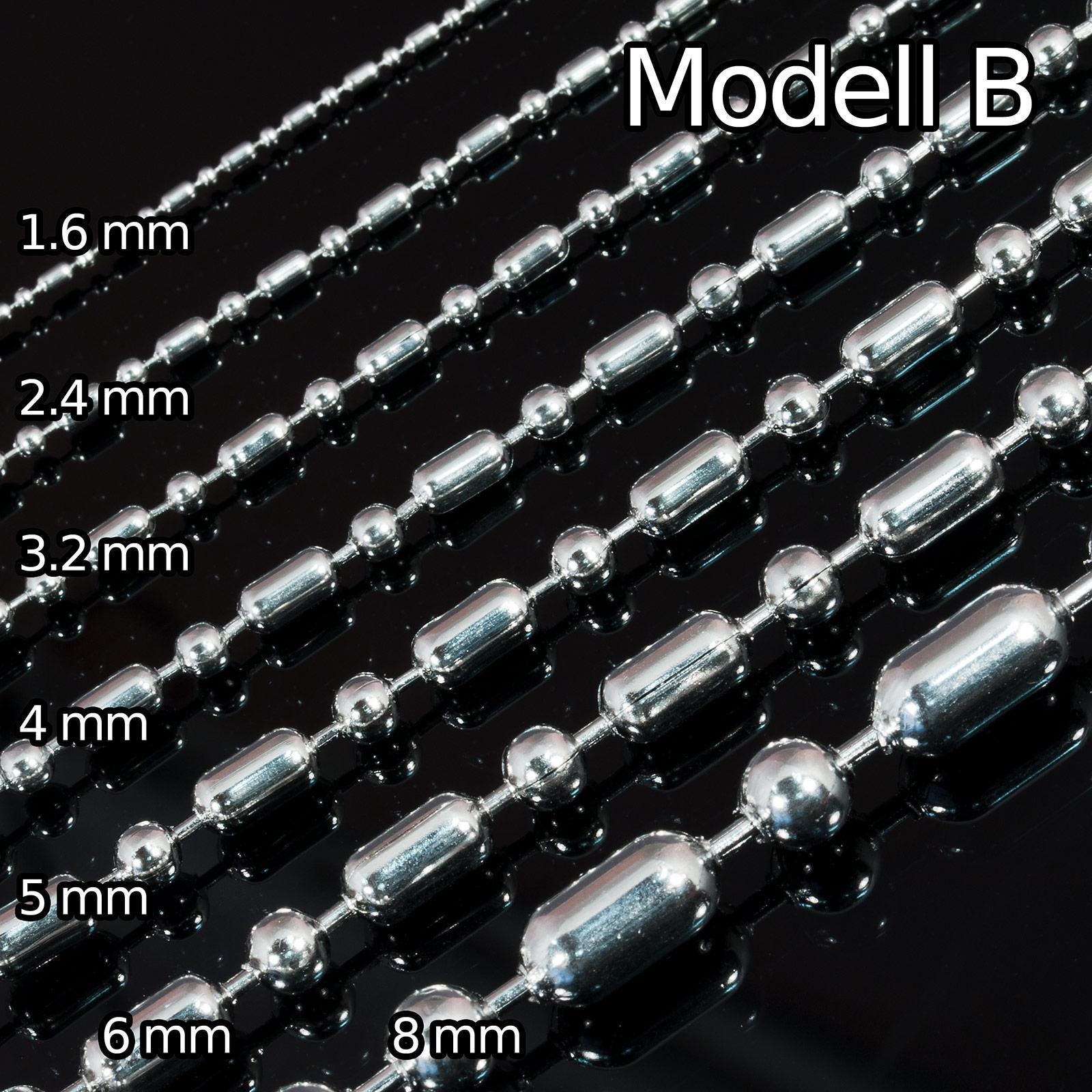 100 Catene A Sfere In Acciaio Bronzo Antico | 4 Pollici 2mm | Per Portachiavi, Collane E Targhette Cani - Foto 3