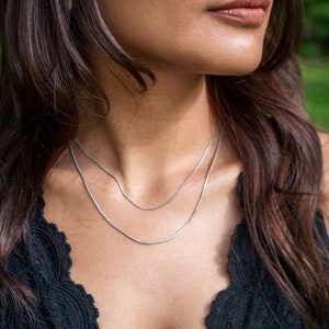 Schlangenkette Filigrane Halsketten aus Edelstahl Kette für Anhänger 41 bis 76 cm lang silbern Bild 10